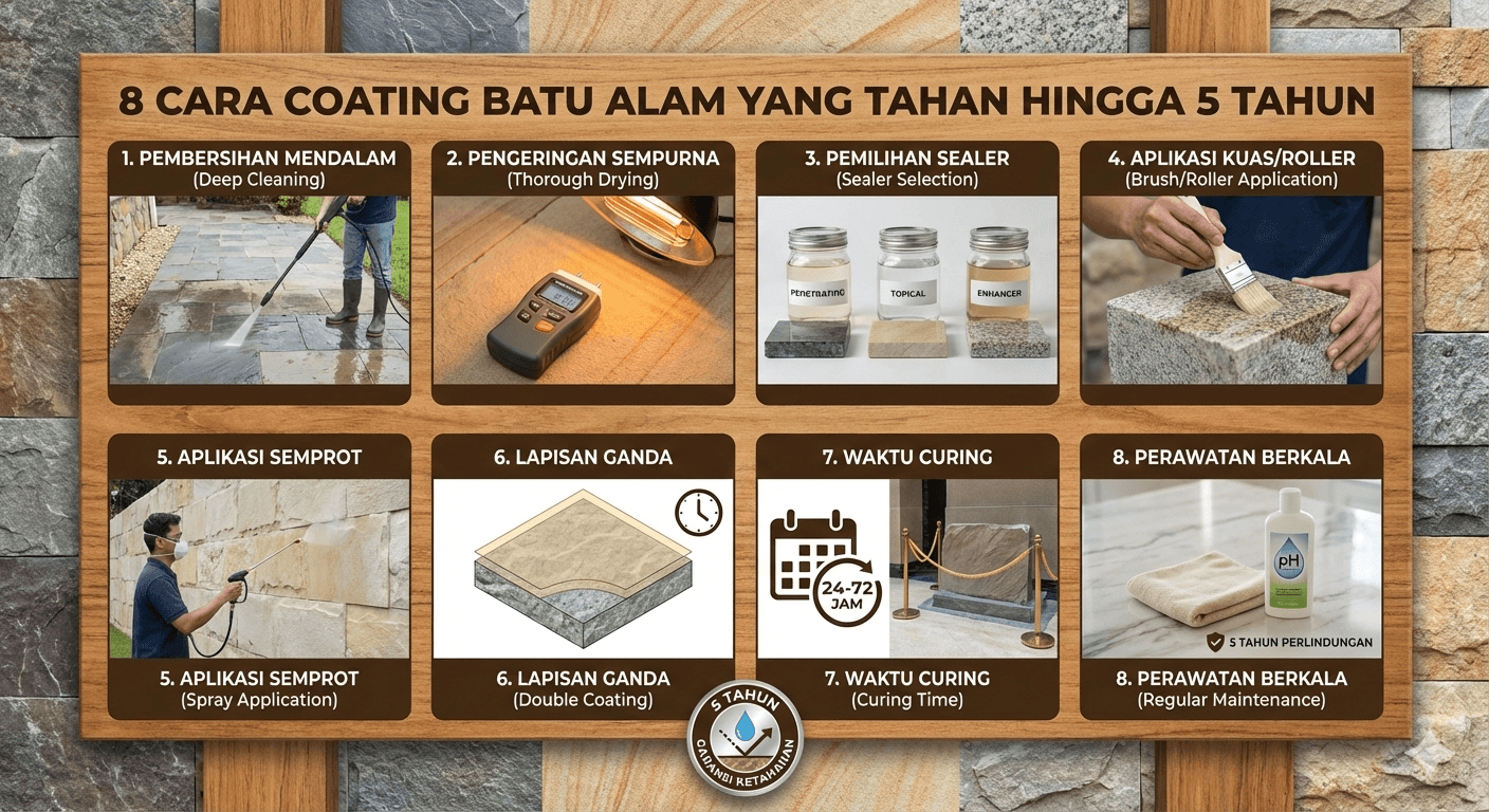8 Cara Coating Batu Alam yang Tahan Hingga 5 Tahun